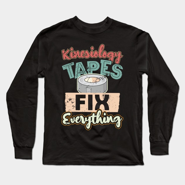 Kinesiology Tape Humor Therapist Therapy Long Sleeve T-Shirt by aneisha